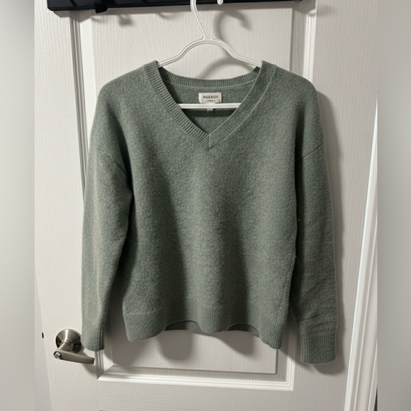 Hudson North Sage Green V-Neck Sweater - Picture 2 of 2
